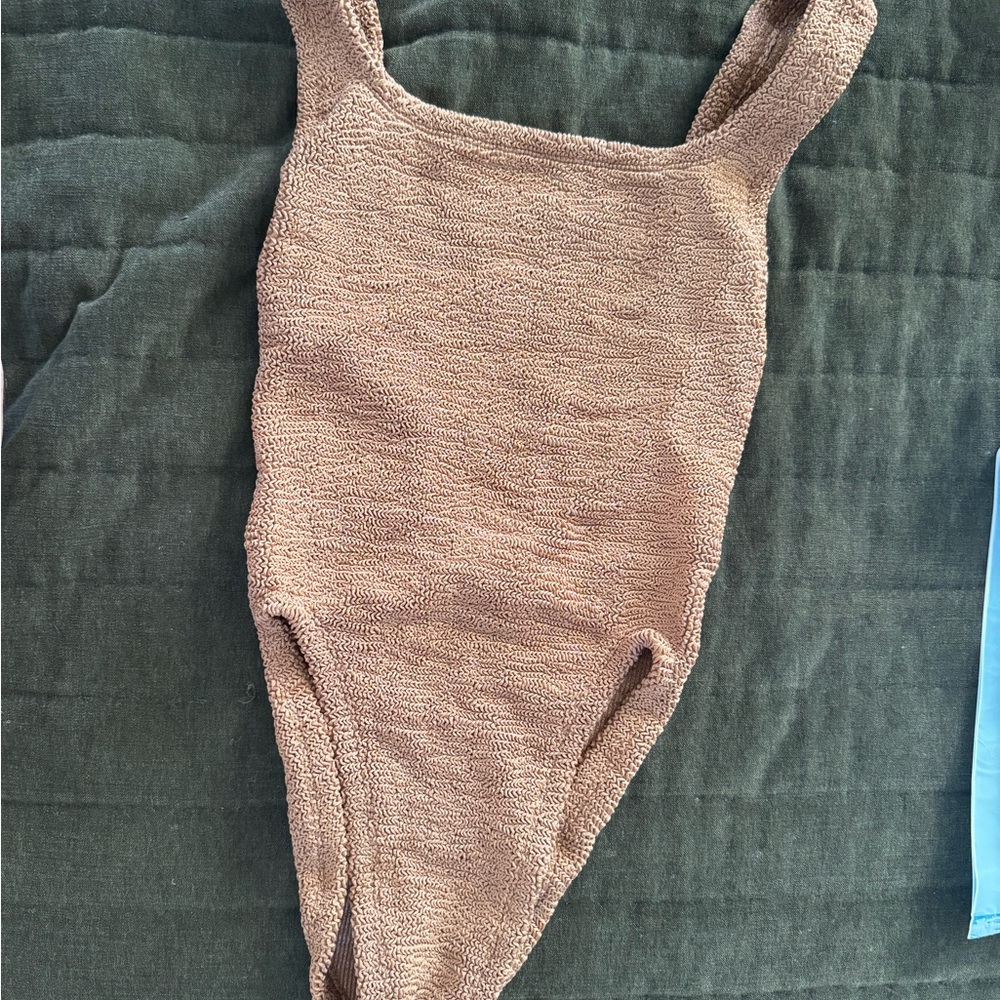 Hunza G Brown One Piece Swimsuit